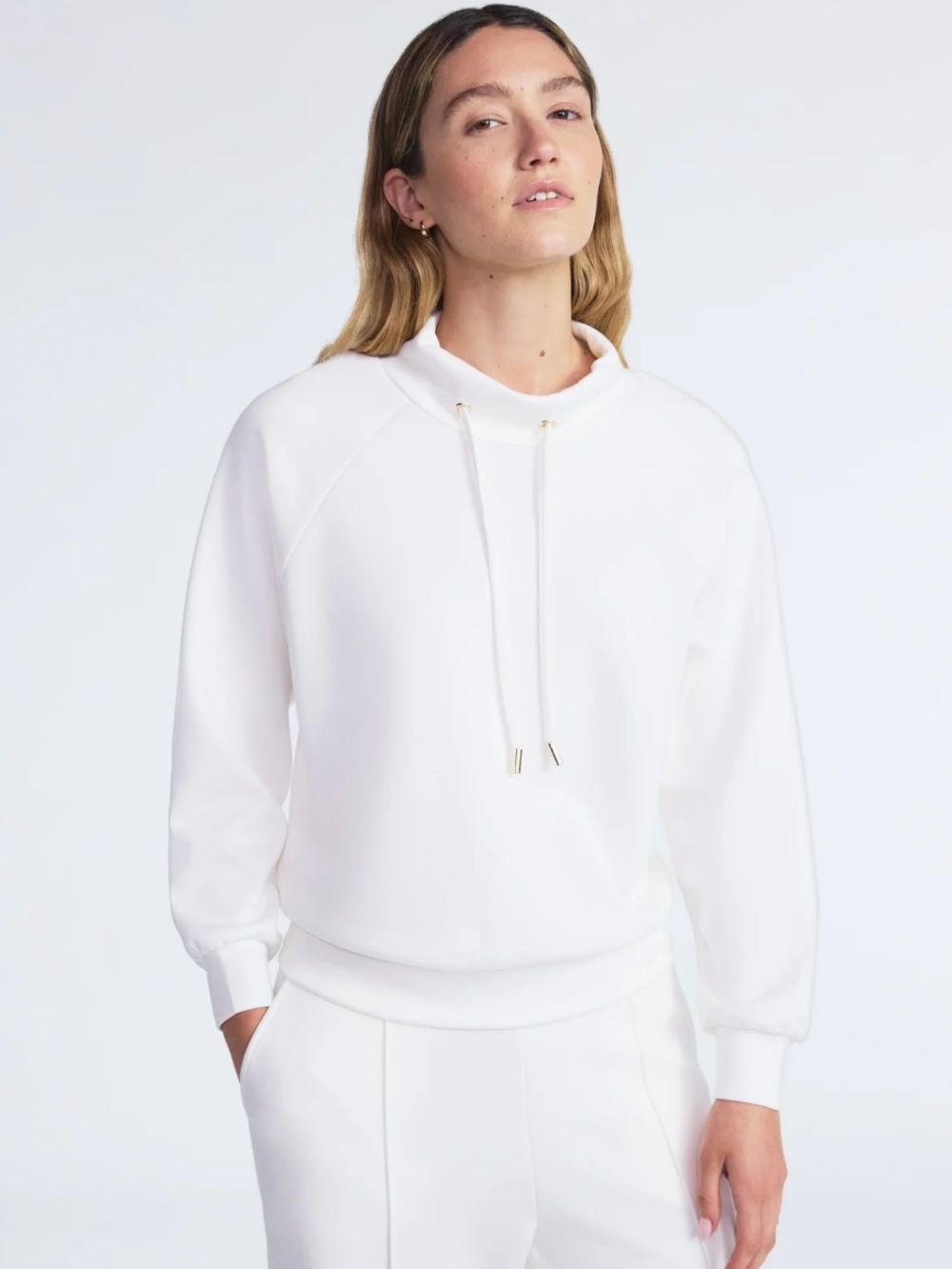 Scoop Scubaknit Women’s XL White Funnel Neck Sweatshirt - NWT (16-18)